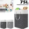 Large Laundry Basket Portable Foldable Home Laundry Storage Bag Cotton Linen Hamper For Kids Toys