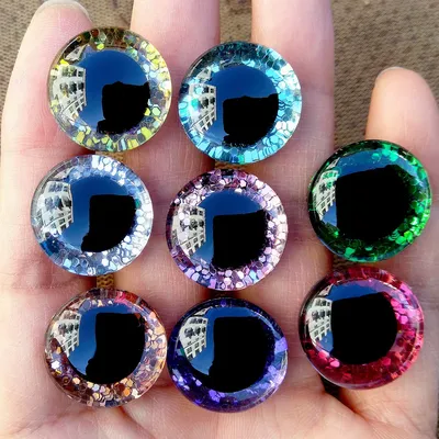 20pcs High Quality Safety Eyes For Amigurumi Crochet Toys Glitter Mixed Sizes Large Green Blue
