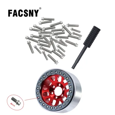 100pcs M2 Steel Scale Beadlock Ring Screws 1.9 Wheel Rims With Wrench Tool For 1/10 RC Crawler Car