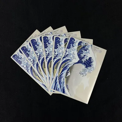 60 PCS Multi-size Card Sleeves Japanese Surfing Patterns Trading Card Sleeves Cartoon Card Protector