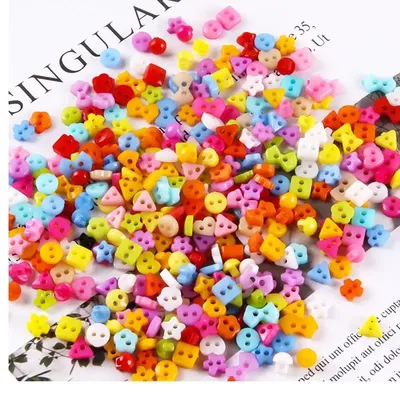 100pcs Mini Buttons Plastic Doll Clothes Round Buckles Buttons for Handmade Cartoon Garment Sewing