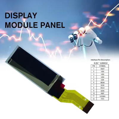 0.91" 12832 128x32 12Pin 12P SSD1306 Serial SPI PMOLED OLED Display Module Panel for Nano S