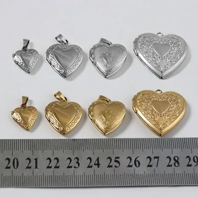 Wholesale20pc/Lot DIY Love Heart Photo Frame Stainless Steel Charms Locket Pendant Jewelry Men Women