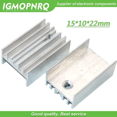 10pcs white Aluminum Heatsink Radiator 15*10*22mm Transistor TO-220 For TO220 Transistors IGMOPNRQ