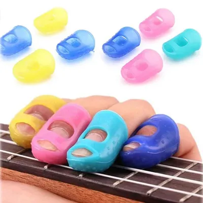 4Pcs/Pair Elastic Silicone Guitar Finger Guards Fingertip Protectors for Guitar Ukulele Beginner