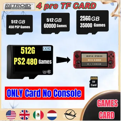 Retroid Pocket 4 Pro TF Card Memory Card Rp4+ Popular Classic Retro Game PS2 PSP 3DS Android