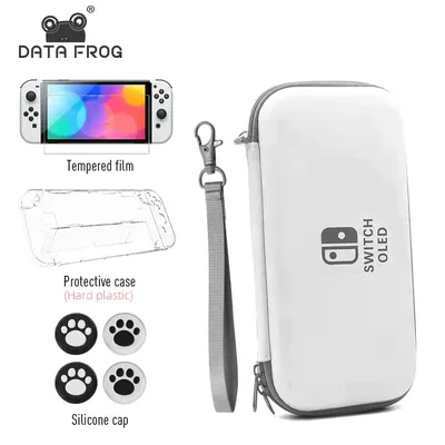 DATA FROG Storage Pouch Compatible-Nintendo Switch OLED Carrying Case Storage Bag Cover for Switch
