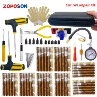 Auto Tire Repair Kit Puncture Plug Tools Tyre Puncture Emergency for Universal Tire Strips Stiring