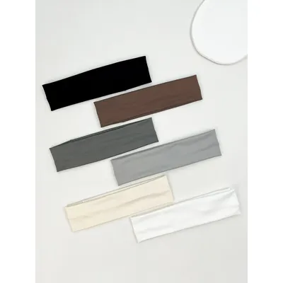 6pcs Fashion Sports Headbands For Women Fitness Running Yoga Solid Color Elastic Hairbands Stretch Makeup Hair Accessories