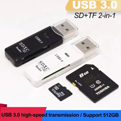 USB 3.0 Card Reader SD TF card Memory Card Reading Adapter High Speed 2 IN 1 Card Reader For Phone