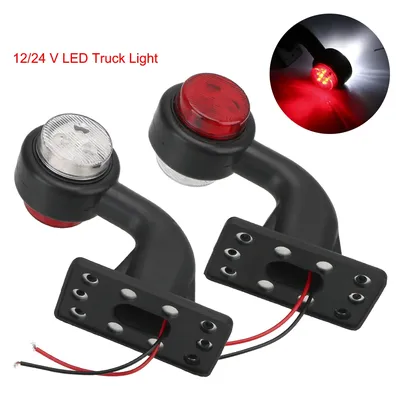 2Pcs/set Truck Lamp Car-styling 12/24V LED Side Marker Light Indicator Lamp Red White Tail Light