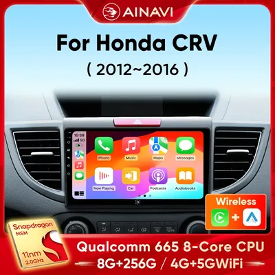 Ainavi Car Radio For Honda CRV 2012 2013 2014 2015 2016 Wireless Carplay Android Auto Car Stereo Multimedia Player 4G DSP 48EQ