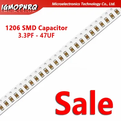 100pcs 10PF-47UF 1206 SMD 50V X7R Error 10% 10uf 106K 0.1UF 1UF 47UF 2.2UF 22UF 1UF Ceramic