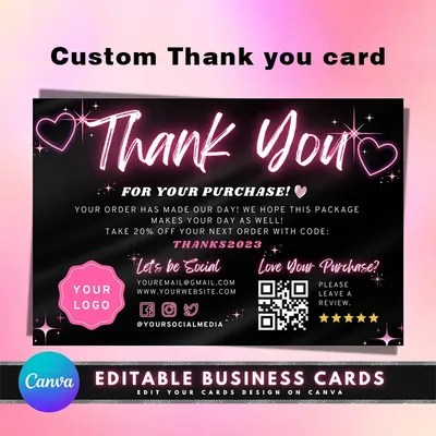 Custom Thank You Cards For Business Wedding Invitation Personalized With Logo Gold Gift Envelope