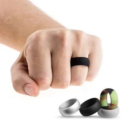 Sports Silicone Ring for Men Running Exercise Explorer Rubber Bands Hypoallergenic Flexible Finger