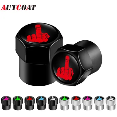 AUTCOAT 4Pcs/Set Tire Valve Caps, Premium Metal Rubber Seal Tire Valve Stem Caps, Dust Proof Covers