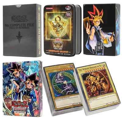 66-148PCS Yugioh Cards with Tin Box Yu Gi Oh Card English Holographic Golden Letter Duel Links Game