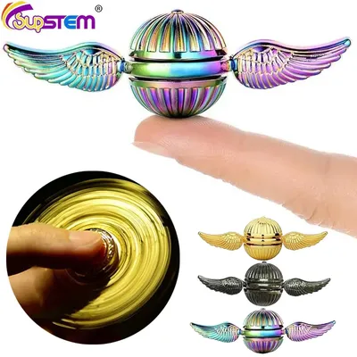 Fingertip Fidget Spinner Toys Anti-stress Hand Spinner Angel Wings Gold Gyroscope Toy Finger