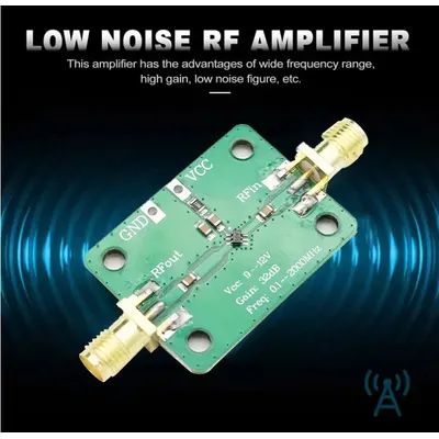 LNA 0.1-2000MHz 32dB RF Amplifier 9-12V 27mA Low noise used to amplify FM HF VHF UHF radio signals