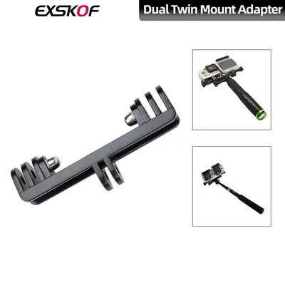 For GoPro Double Head Mount Fill Light Tripod Connector For GoPro Hero 13 12 11 10 9 8 DJI Action 4