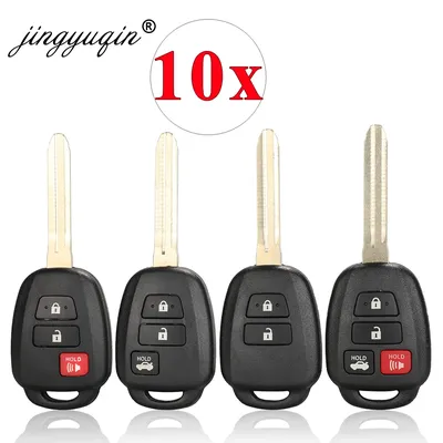 jingyuqin 10pcs 2/3/4 Buttons Remote Car Key Shell Case Fob For Toyota CAMRY Corolla 2012-2017 RAV4 Prius TOY43 Blade Replace