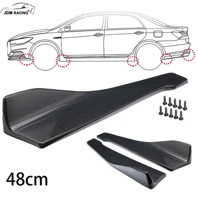 1 Pair Car Rear Bumper Lip Trim Protector Car Side Skirt Cover Car Corner Bumper Guards with screws Universal Fit