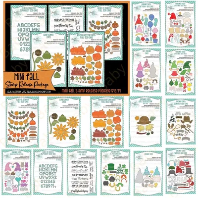 2023 Fall Mini Collection Metal Cutting Dies Clear Stamps Scrapbook Diary Decoration Embossing Cut