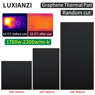 LUXIANZI 0.12mm Graphene Heatsink Conducting Thermal Pad 180*300mm Computer Phone GPU CPU VGA Heat