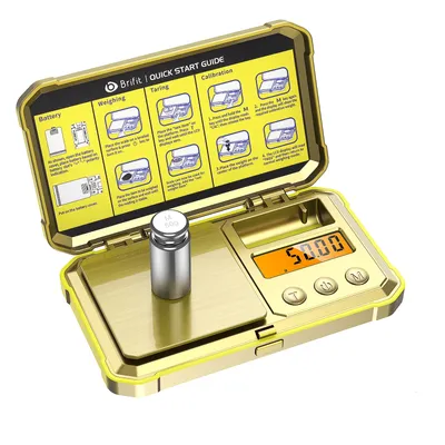 Digital Jewelry Scale 200g 0.01g Pocket Scales with 50g Calibration Weight Electronic Smart Scale