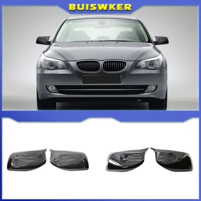 Rearview Mirror Cover Cap Carbon Fiber / Black for BMW 5 Series E60 E61 E63 E64 2004-2008 520i 525i 528i 528xi 530i