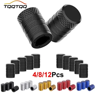 TQQTQQ 4/8/12Pcs Aluminum Tire Valve Cap, Corrosion Resistant, Universal Stem Covers for Cars Trucks