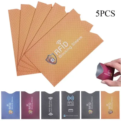 5PCS Safety Anti-theft Card Holder Anti-theft RFID Blocker Blocking Sleeve Credit Cards Protect Case