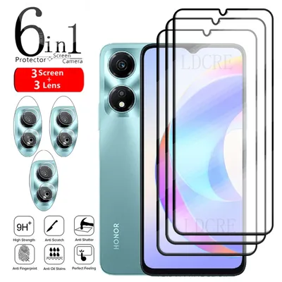 6-in-1 For Honor X5 Plus Glass For Honor X5 Plus Tempered Glass 9H HD Full Glue Screen Protector