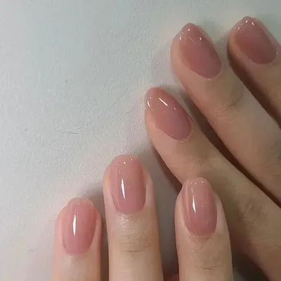 24Pcs Nude Pink Nail Tips Short Round Head False Nails with Design Wearable Finished Fake Nails Full