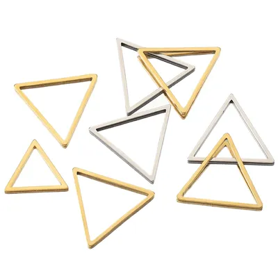 20pcs Stainless Steel Triangle Frame Charms Pendants for Earrings Necklace Bracelet DIY Jewelry Making Accessories Wholesale