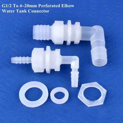 1~50pcs Perforated Elbow Connector G1/2 To 4~20mm Aquarium Fish Tank Air Pump Hose Joint Garden