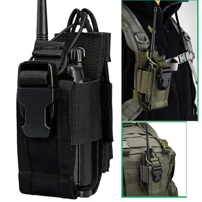 Tactical Molle Radio Pouch Walkie Talkie Holster Nylon Waist Pack Belt Bag Pocket Hunting