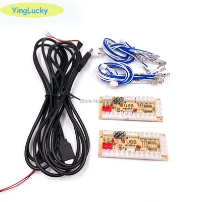 2 Players Zero Delay Arcade DIY KIT USB ENCODER PC TO JOYSTICK FOR 4way & 8way ZIPPY JOYSTICK &