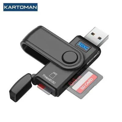 KARTOMAN USB 3.0 Multi Memory Card Reader Adapter Cardreader for Micro SD/TF Microsd Readers for