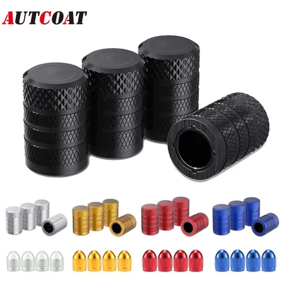 AUTCOAT 4/8Pcs Tire Valve Stem Caps, Aluminum Tire Valve Cap, Universal Stem Covers for Cars Trucks Motorcycles SUVs and Bikes