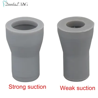 10 Pcs Dental Saliva Ejector Strong Weak Suction Rubber Snap Tip Adapter Replacement