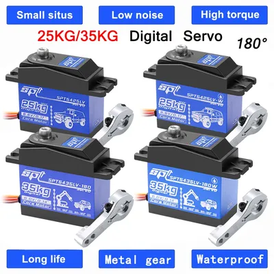 SPT 25KG 35KG Large Torque 180° Metal Gear Digital Servo Waterproof Motor 25T Arm for RC Crawler Car