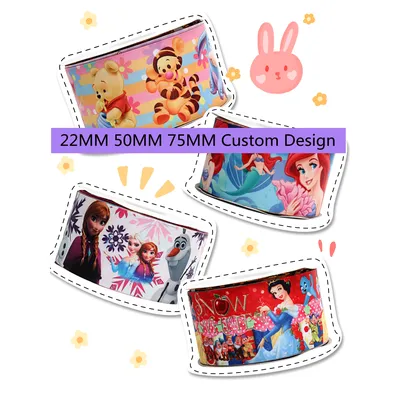 22MM 50MM 75MM Custom Heat Transfer Printed Grosgrain Ribbon