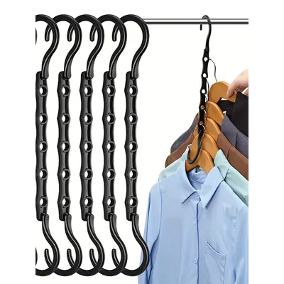 Space Saving Storage Hangers Multifunction Plastic Clothes Racks Rotary Organizer Hangers 5 Hole Magic Closet Wardrobe Organizer
