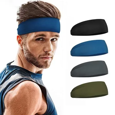Sports Headband Running Fitness Sweatband Elastic Absorbent Sweat Cycling Jog Tennis Yoga Gym Head