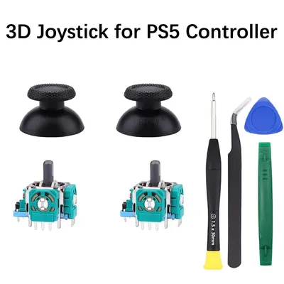 8 in 1 Replacement Joystick Kit for PS5 Controller with Screwdriver 3D Analog Thumb Sticks Repair