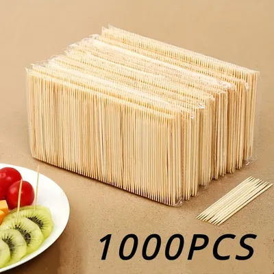 1000PCS Disposable Double Headed Toothpicks Natural Bamboo Floss Home Kitchen Restaurant Hotel Portable Teeth Cleaning Tool