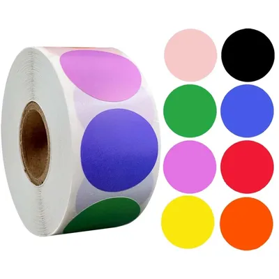500 Stickers/Rolls Of Colored Code Kraft Paper Blank Self-Adhesive Sealing Labels Gift Sealing