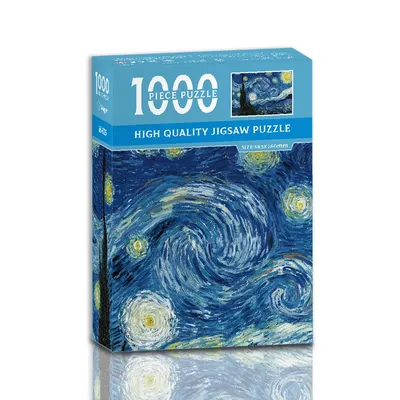 MaxRenard Mini Jigsaw Puzzle 1000 Pieces for Adults Van Gogh The Starry Night Environmentally