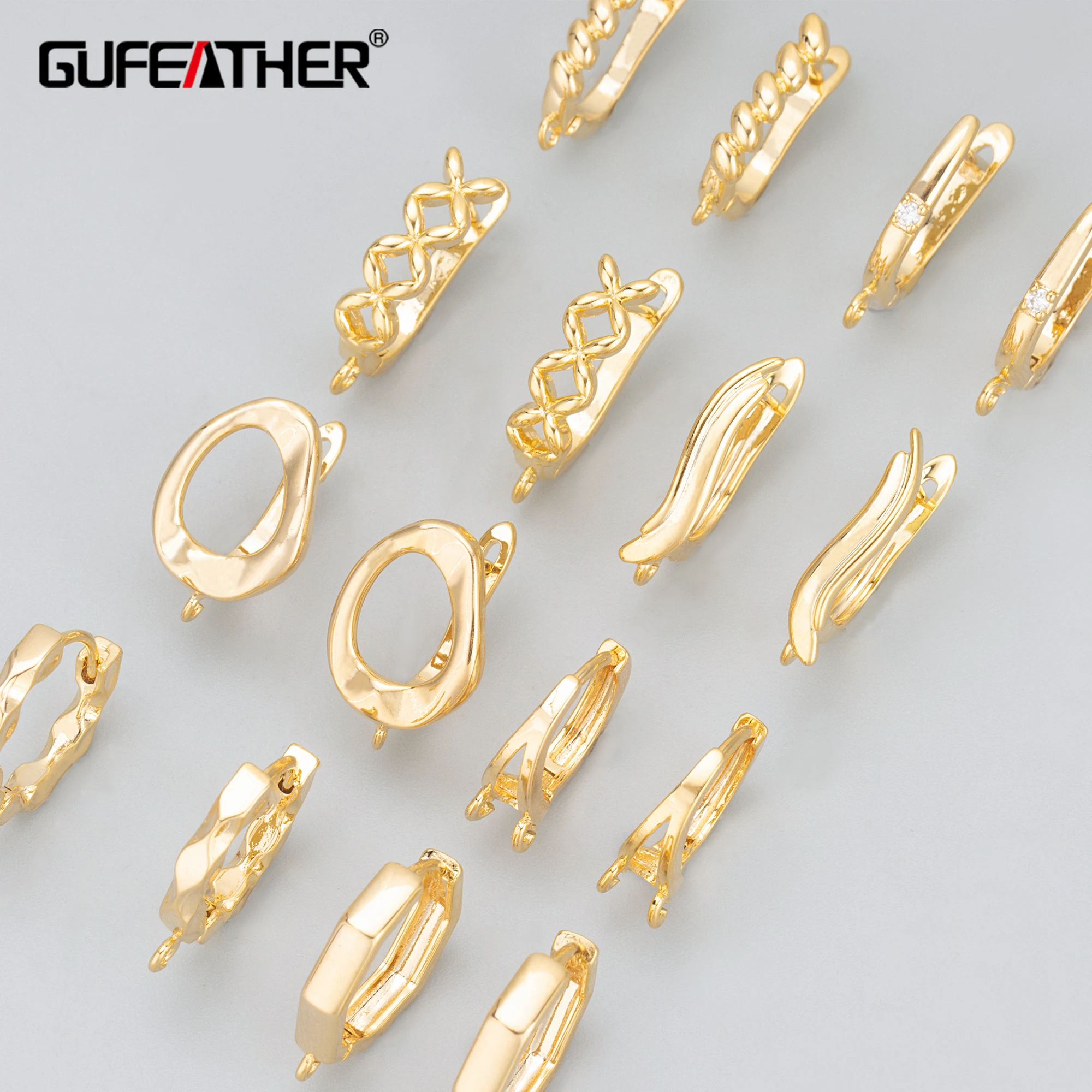 GUFEATHER,10pcs/lot,MC95,jewelry accessories,18k gold rhodium plated,nickel free,copper,jewelry making,clasp hooks,diy earrings